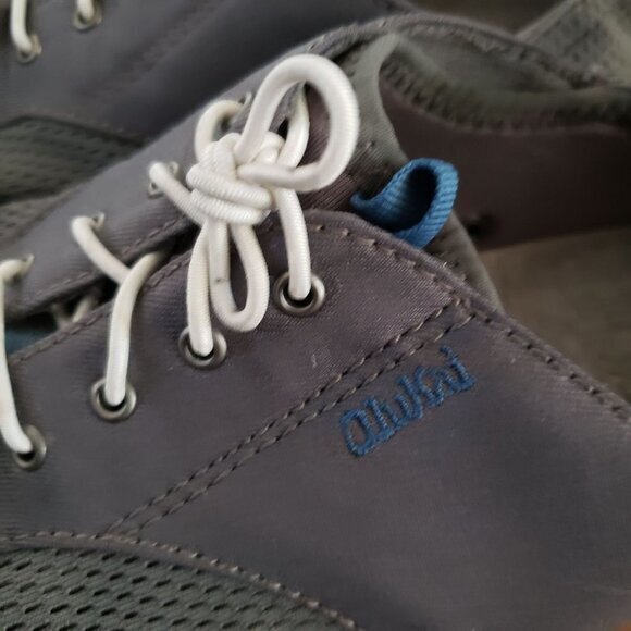 Olukai Nohea Moku Mens Boat Shoes  Gray Grey  Pre-Owned Size 8 - Picture 4 of 16